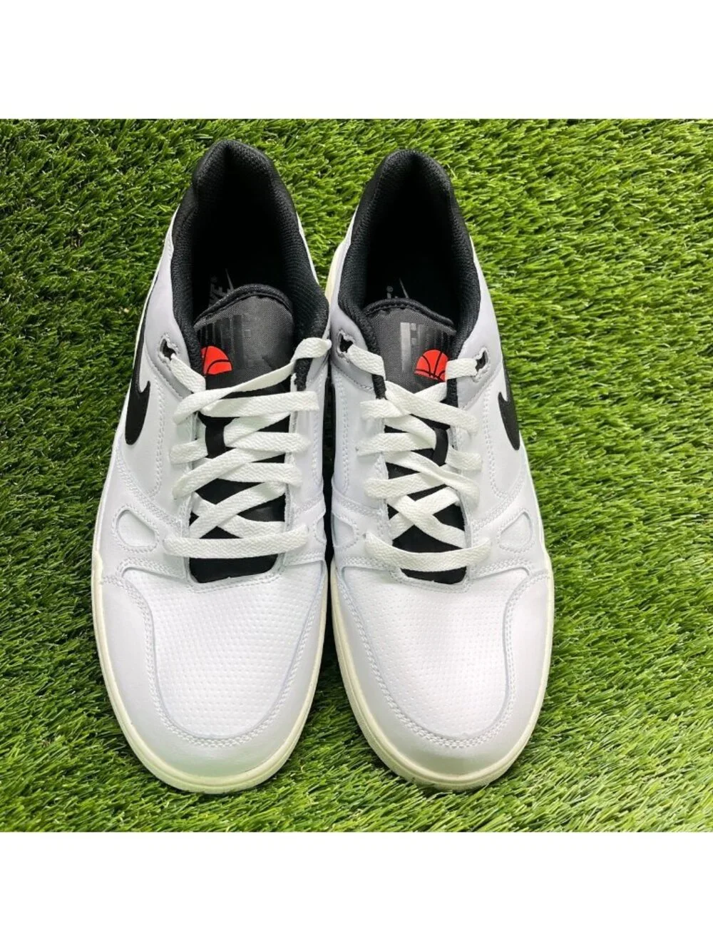 Nike Full Force Low Mens Size 10.5 White Black Athletic Leather Shoes Sneakers